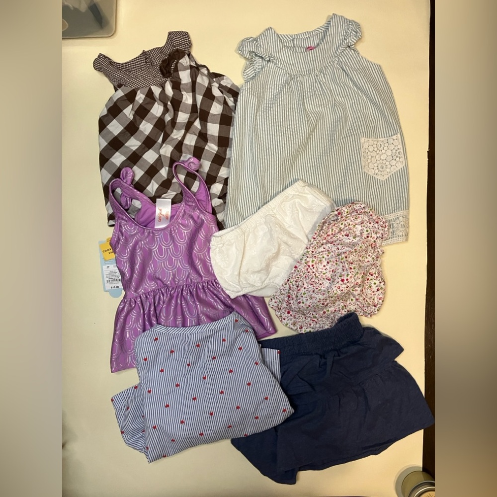 24 mos/2T Girls Spring Summer Clothes 7 Piece Bundle
